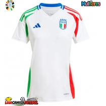 Camisa de Futebol Itália Equipamento Secundário Mulheres Europeu 2024 Manga Curta